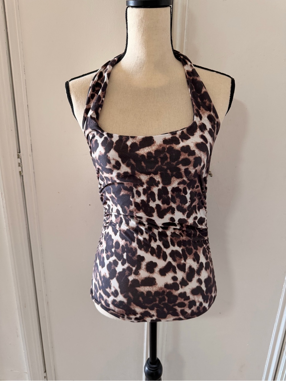 Fashion Nova Leopard Halter Tank - Brown & Black